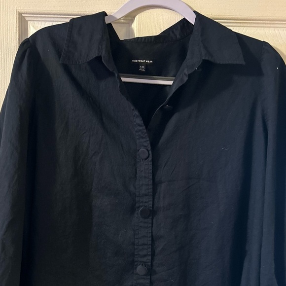 Who What Wear Black Button Up XXL - Picture 3 of 5